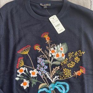 Brooks Brothers Floral Silk Cashmere Sweater